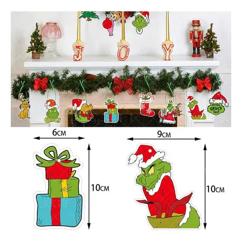 Set de 32 Adornos Colgantes del Grinch para Árbol de Navidad | Grado B