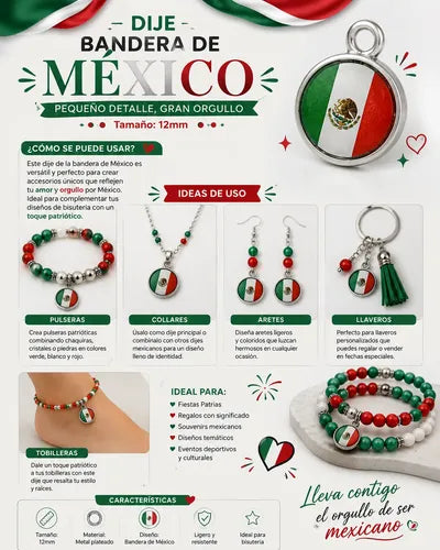 Dije de México Color Plateado para Bisutería DIY | Grado B