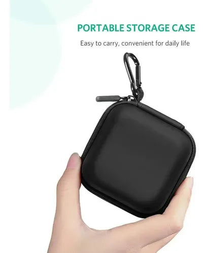 Estuche Organizador para Cables Cargador y Audífonos Color Negro | Grado B