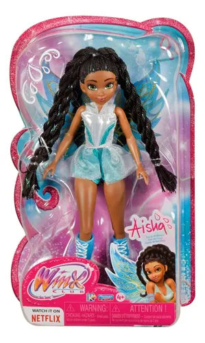 Muñeca Aisha 4+ Atuendo Brillante y Alas Extraíbles 26CM Winx | Grado A