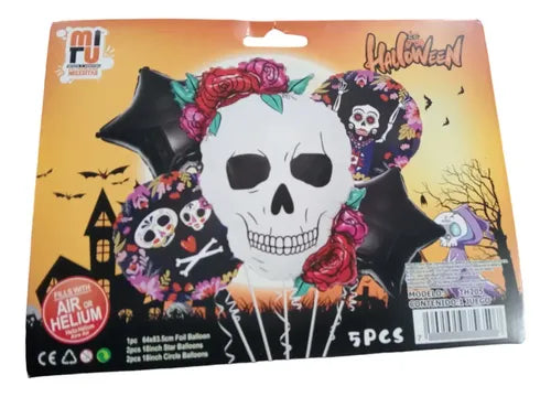 Kits 5PZ Globos Halloween Dia de Muertos Regalos para Niños | Grado B
