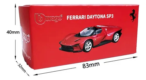 Bburago Ferrari Daytona SP3 Metal Car Model Rojo Blanco 1:64 | Grado B