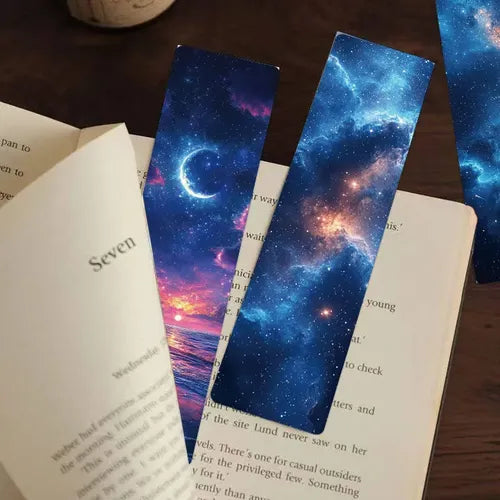 30 Marcapáginas de Cartoncillo con Diseño de Galaxia | Grado B