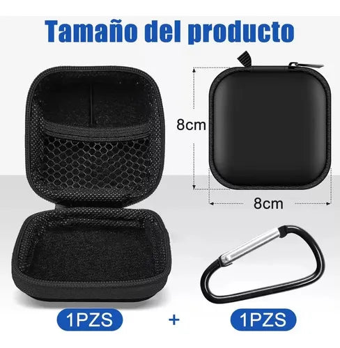 Estuche Organizador para Cables Cargador y Audífonos Color Negro | Grado B