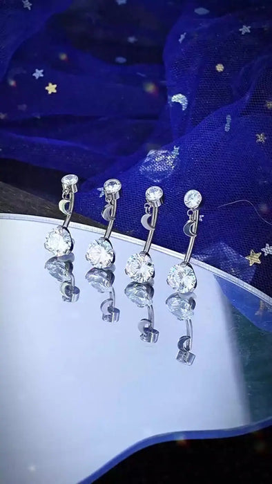 Piercing de Ombligo de Titanio con Circonita 14G sin Rosca | Grado B