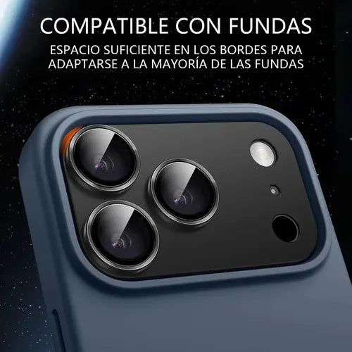 Mica de Cámara de Aluminio con Funda para iPhone 17 Pro y Pro Max Color Gris | Grado B