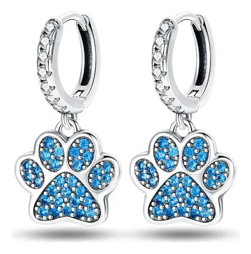 Pendientes con Diseño de Huellas Color Plateado | Grado B