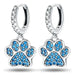 Pendientes con Diseño de Huellas Color Plateado | Grado B
