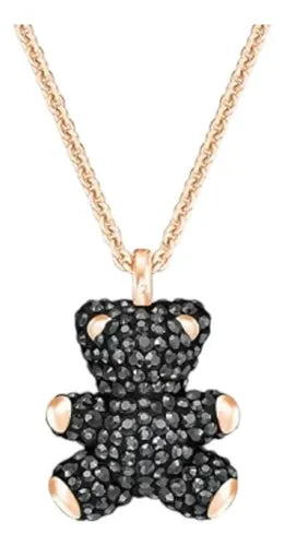 Collar de Osito Teddy Negro Brillante Unisex | Grado B