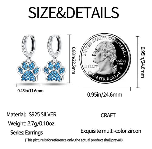 Pendientes con Diseño de Huellas Color Plateado | Grado B