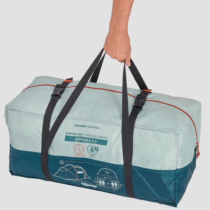 CASA DE CAMPAÑA QUECHUA PARA 4 PERSONAS ARPENAZ VERDE AZUL PETROLEO GRADO B