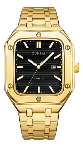 Reloj Zunpai Impermeable e Inoxidable Color Dorado para Hombre | Grado B