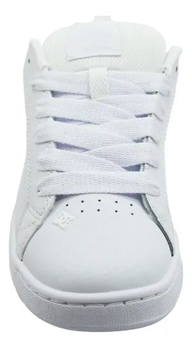 Tenis DC Shoes Court Graffik Mujer Blanco y Plateado Talla 26 MX | Grado B