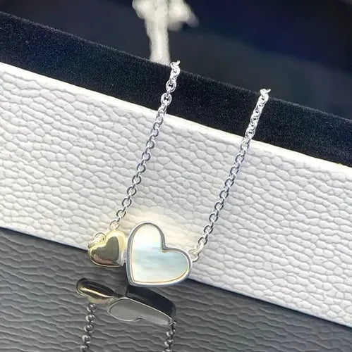 Collar Corazón con Kit de Regalo Color Plateado