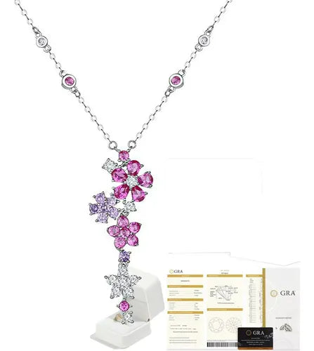 Set de Dijes Collares y Cadenas con Cajas de Regalo Color Plateado | Grado B