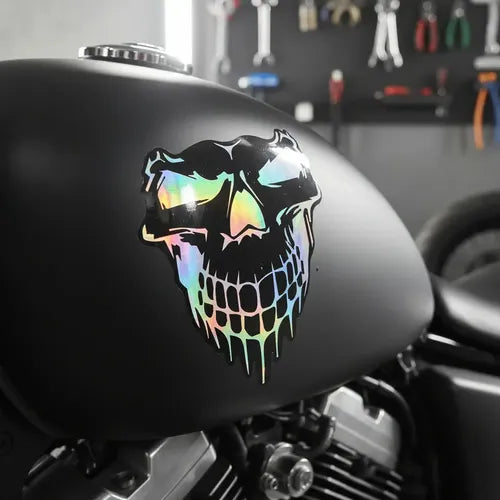 Calcomanía Reflectante con Motivo de Cráneo para Auto y Motocicleta | Grado B