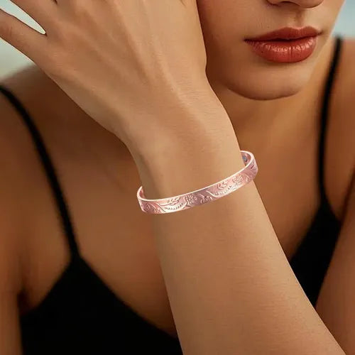 PULSERA ELEGANTE DE COBRE PLATEADO PARA MUJER PLATEADO 0.15 CM 4.5 CM