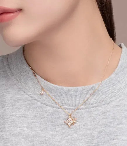 Collar con Colgante de Estrella y Cristal | Grado B