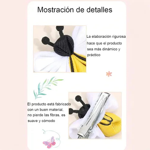 2 Accesorios para el Cabello con Diseño de Abeja | Grado B