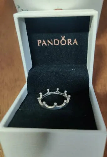 Anillo de Corona con Piedra Color Plateado | Grado B