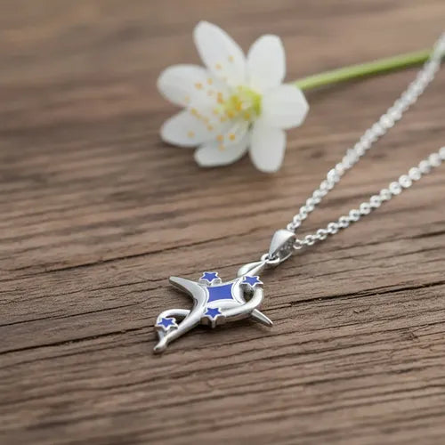 COLLAR DE MUJER CON DIJE DE ESTRELLA ACERO CHAPADO PLATA 925 PLATEADO