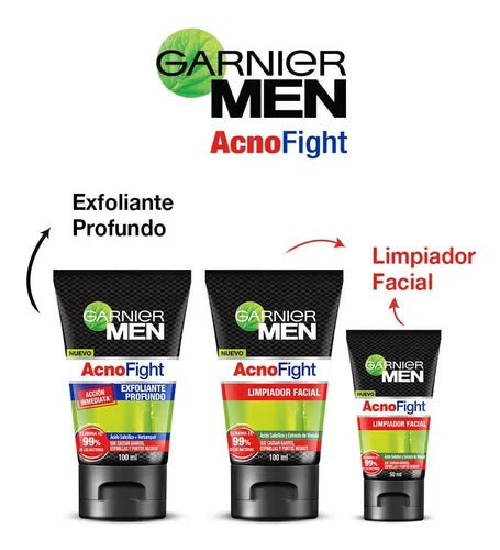 Exfoliante Anti-acné Garnier Men Acno Fight 100ML Na | Grado B
