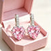 @. Aretes Plata 925 Corazón Perla Zirconia Colgantes Regalo