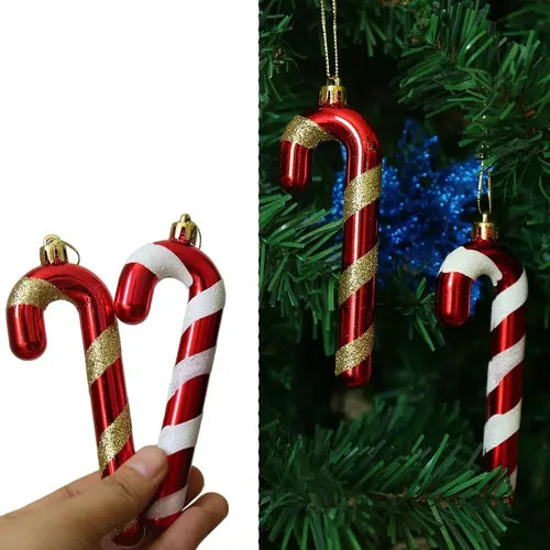 12 Colgantes de Caramelo para Árbol de Navidad Color Rojo | Grado B
