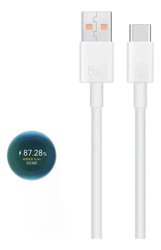 Cable USB a Tipo C 6A de Súper Carga Rápida para Huawei y Honor | Grado B