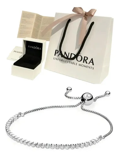 Brazalete de Tenis Ajustable Estilo Genérico Color Plateado | Grado B