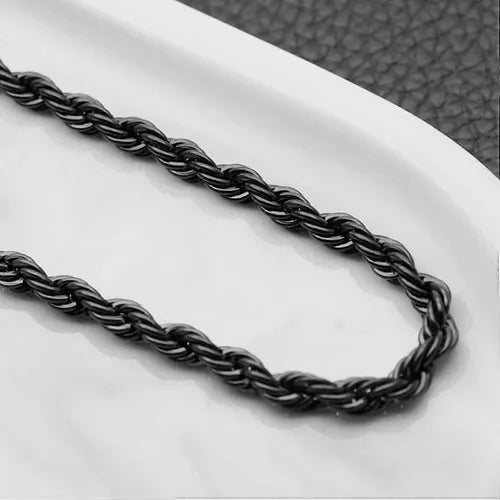 Collar de Cadena Tipo Cuerda de Acero Inoxidable para Hombre | Grado B