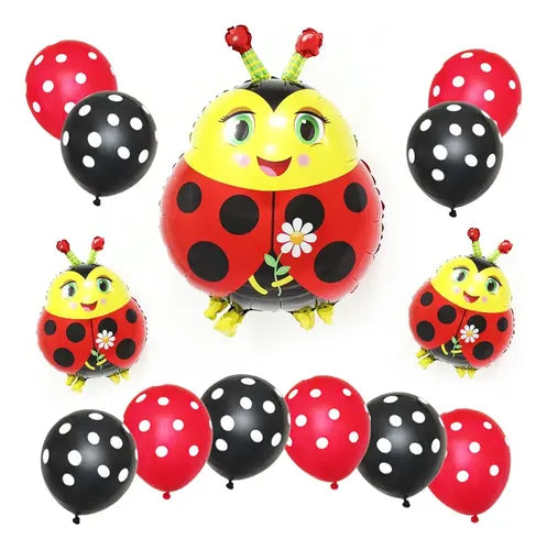 Globos Metálicos con Motivo de Mariquita para Fiesta Temática | Grado B
