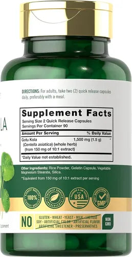 Suplemento Gotu Kola Carlyle | Grado B