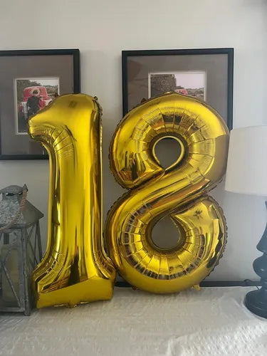 Globo Metalico Numero Gigante 86 CM 32 In Cumpleaños Fiesta | Grado B