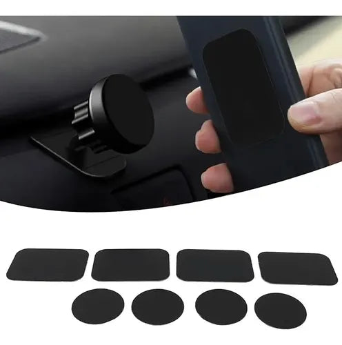 6 Placas Metálicas para Soporte Magnético de Teléfono Color Negro | Grado B