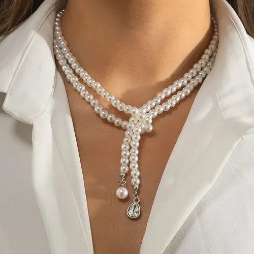 Collar de Perlas Vintage Impermeable para Mujer | Grado B
