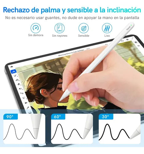 Lápiz Óptico para iPad con Carga Inalámbrica y Rechazo de Palma | Grado B