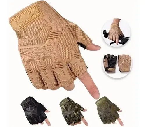 Guantes Tacticos Nudillos Almohadillas Militar Medio Dedo 1660 | Grado B
