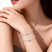 2 Pulseras de Gema de Acero Inoxidable para Mujer Color Plateado | Grado B