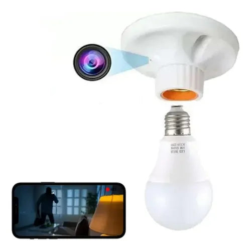 PORTALAMPARAS REALES MINI CAMARA OCULTA 1080P WIFI APP 4K GRADO B