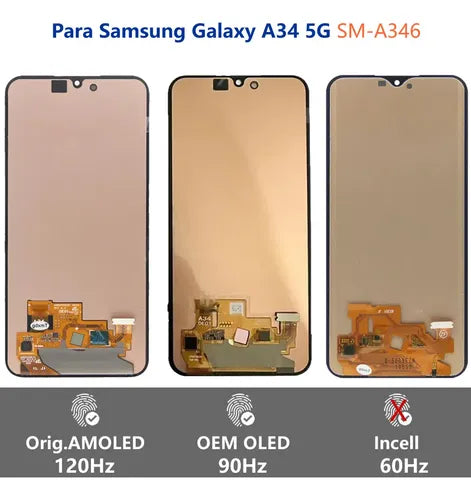 Pantalla Incell Ladyson para Samsung A34 5G A346 y A346B Color Negro | Grado B