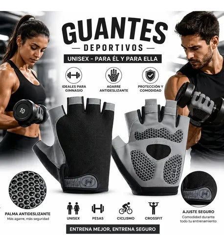 Guantes para Gimnasio y Levantamiento de Pesas Unisex | Grado B