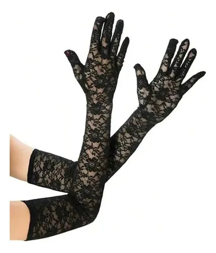 Guantes Largos de Encaje para Novia y Disfraz | Grado B