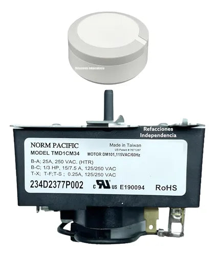Timer Reloj Secadora Mabe Ge Easy 234d2377p001 GRADO B