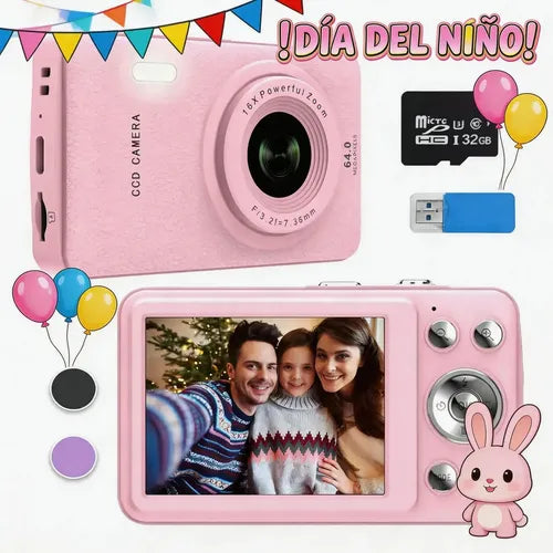 Cámara Digital para Niños Principiantes 1080P WiFi con Memoria de 32 GB | Grado B