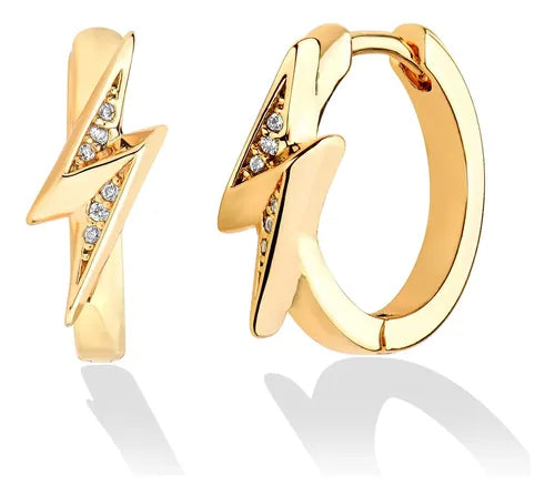 Aretes Colgantes con Diseño de Cono 4D Color Dorado | Grado B
