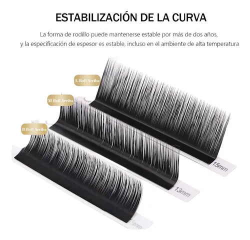 Pestañas Lashprofessor Volume Lash Negras Curvatura C de 8 a 12 mm | Grado B