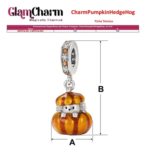Charm con Forma de Calabaza de Halloween Color Plateado y Naranja | Grado B