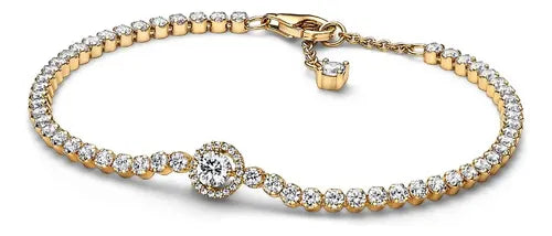 Pulsera con Cristales Centelleantes Color Plateado | Grado B