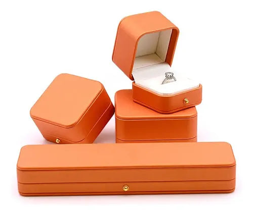Caja de Anillo para Compromiso Propuesta Regalo Joyas Lujo Naranja | Grado B